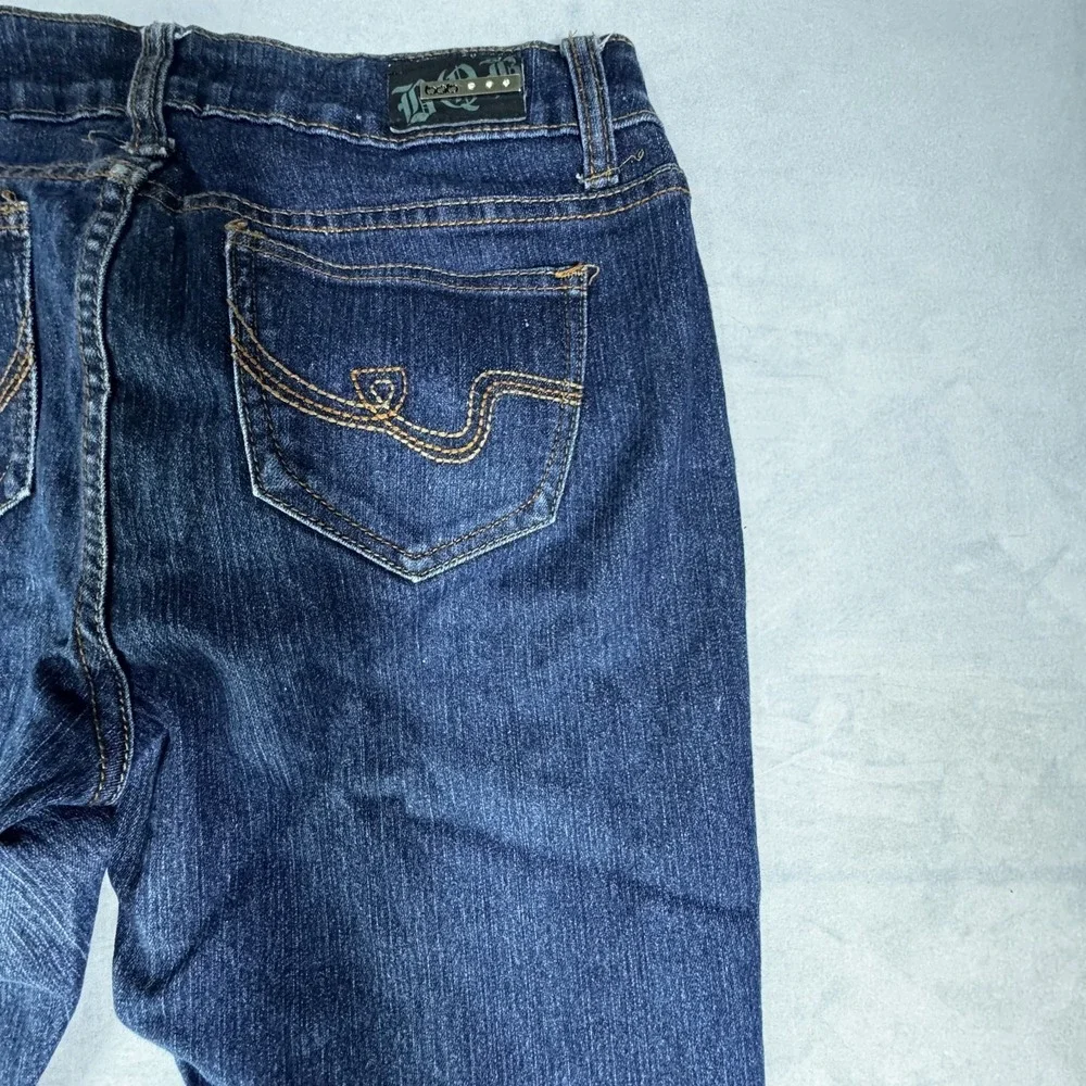 BQB‎ Womens Skinny Jeans Blue Dark Wash Denim Stretch 5-Pocket Slim Fit Size 7